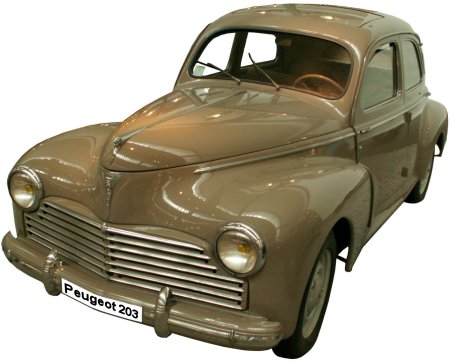 Peugeots erster Wagen nach dem Zweiten Weltkrieg - gr&ouml;&szlig;eres Bild durch Anklicken!