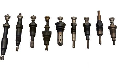 Glow plugs for pre-and later for afterglow - larger image (only historical development) by clicking!