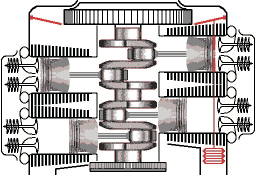 Blower wheel on the crankshaft directly - click to enlarge!