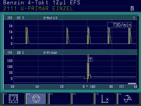 Ignition and injection images on the Bosch FSA - click to enlarge!